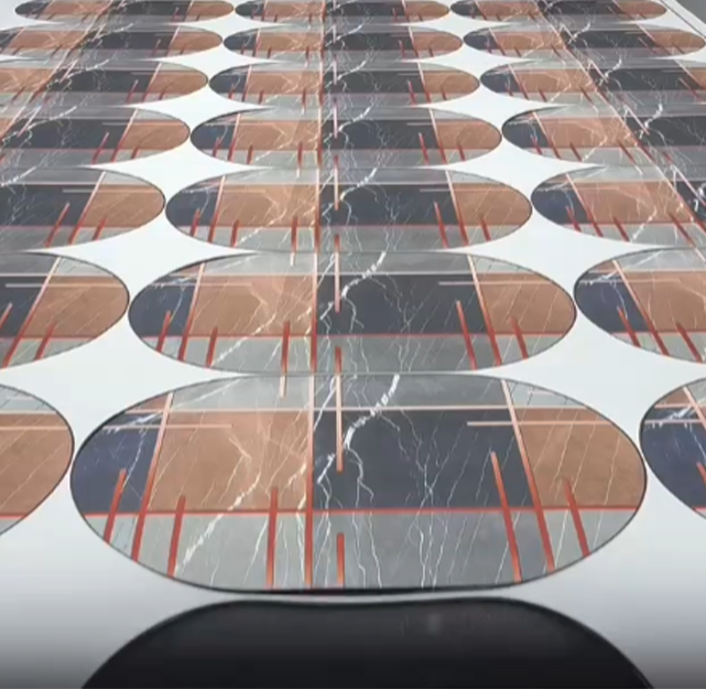 Elliptical floor mat